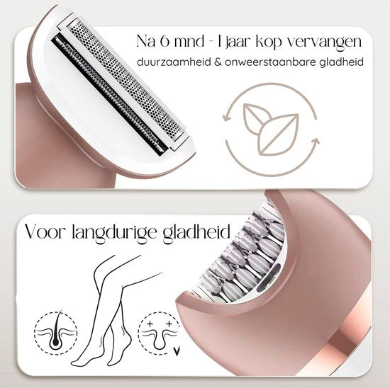 Sansbeauté® 6-in-1 Ladyshave Gezicht - Oksels - Benen - Bikinilijn - Scheerapparaat Vrouw - Epilator - Epileerapparaat Dames - Trimmer Vrouw - Bikinitrimmer - USB Oplaadbaar