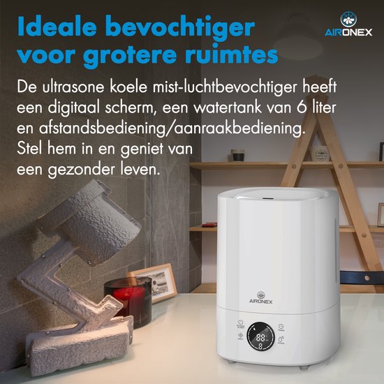 AironexLuchtbevochtiger Aironex 6 Liter - Luchtbevochtigers - Humidifier