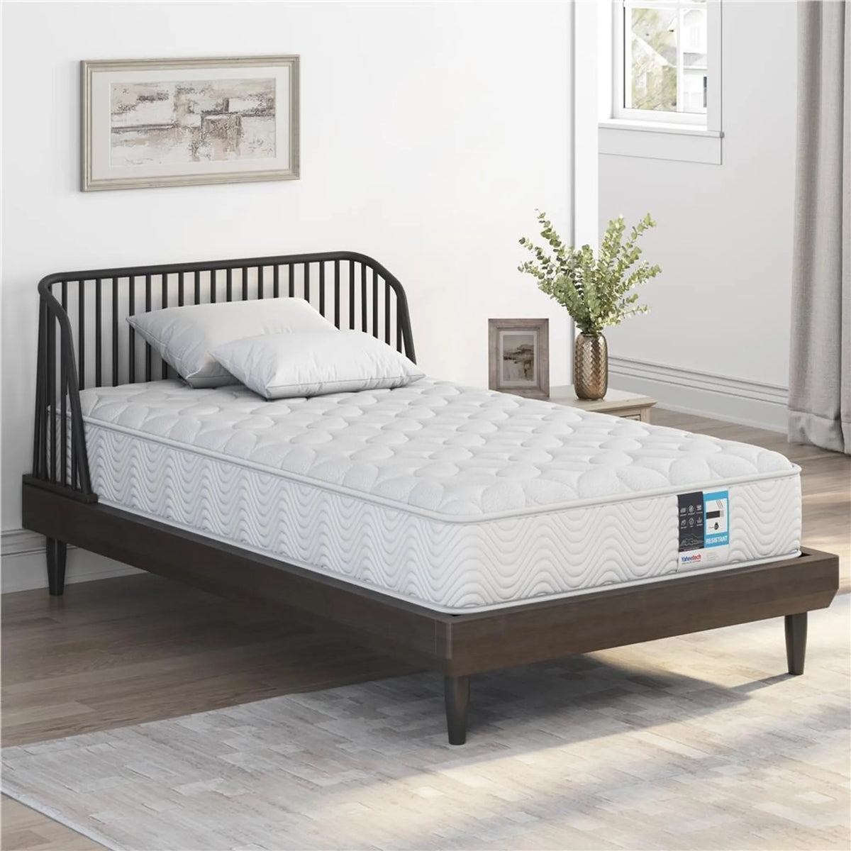 Yaheetech Pocketveringmatras 90x200 cm - 7 Comfortzones - Wit - Härtegrad H3
