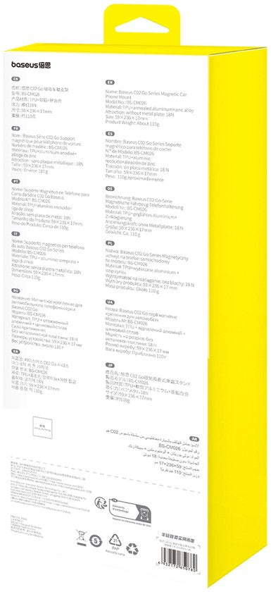 Baseus C02 Go - Magnetische Dashboard Telefoonhouder Auto - Compatibel met MagSafe - Buigbaar - Verstelbaar - Zwart