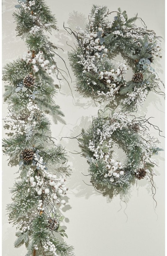 House of Seasons Hardy Kerstkrans - Ø40 cm - Groen