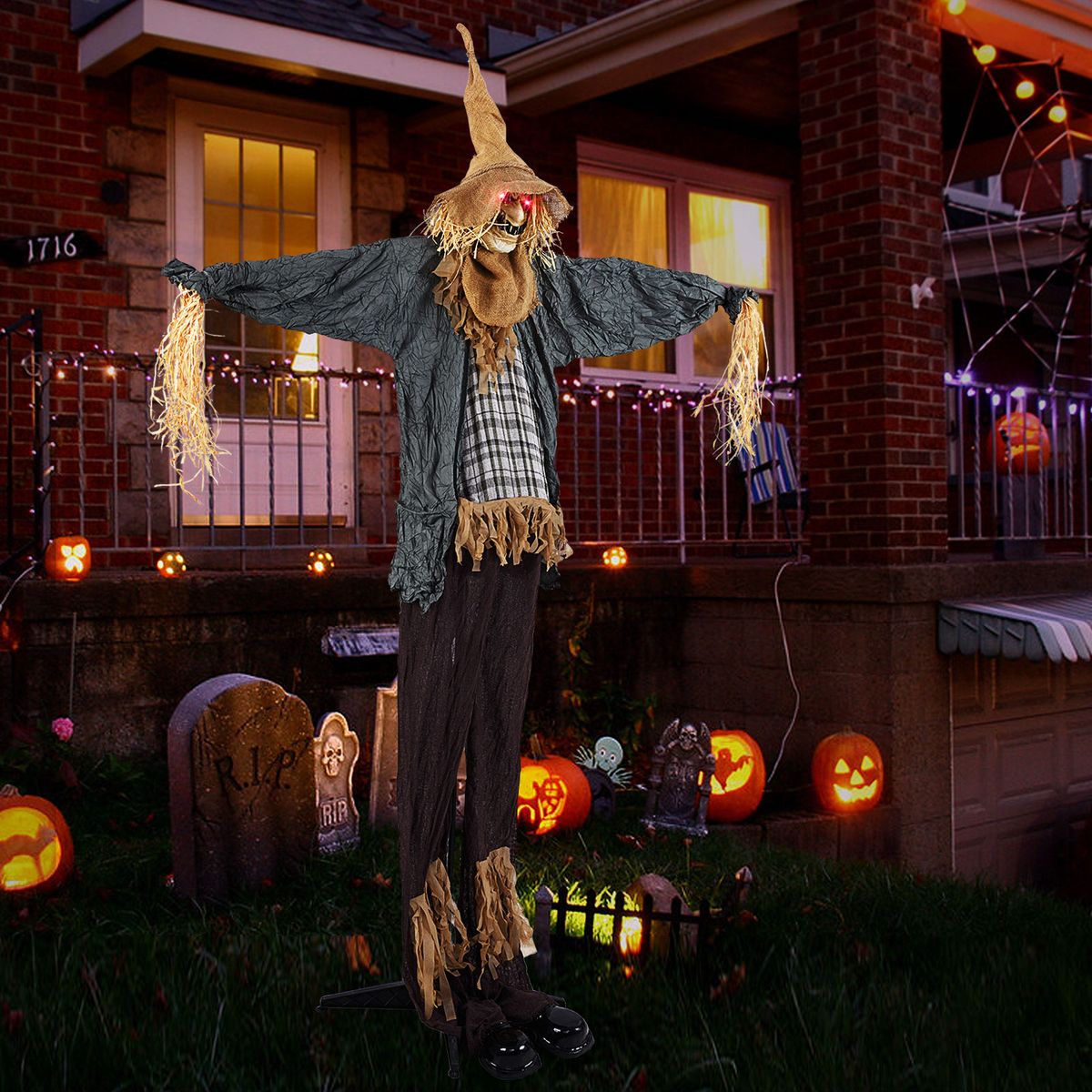 Coast Halloween vogelverschrikker - geanimeerd - geluidsgeactiveerd - lichtgevende ogen - 213 cm