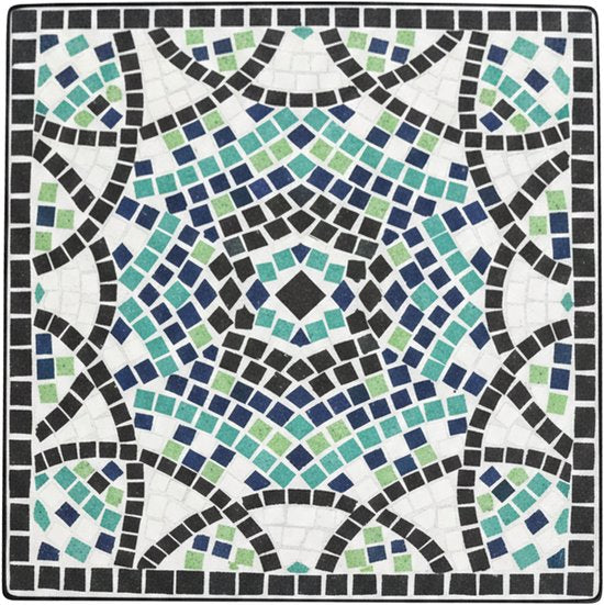 AXI Eline Mozaïek Plantentafel Vierkant Multikleur - Set 3 stuks – Bijzettafels - Diverse Afmetingen - Mozaïeklook – Ingelegd met keramische tegels – Voor binnen, tuin, terras en balkon