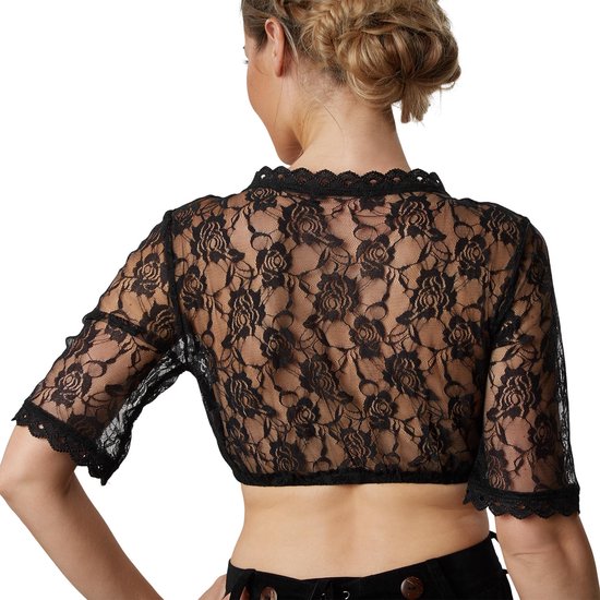 Dressforfun Dirndlblouse Resi XXL - verkleedkleding kostuum halloween verkleden feestkleding carnavalskleding carnaval feestkledij partykleding - 303089
