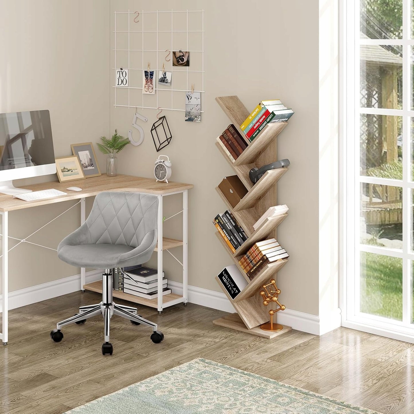 Eugad Boomvormige Boekenkast - Licht Eiken - 40 x 127 x 20 cm