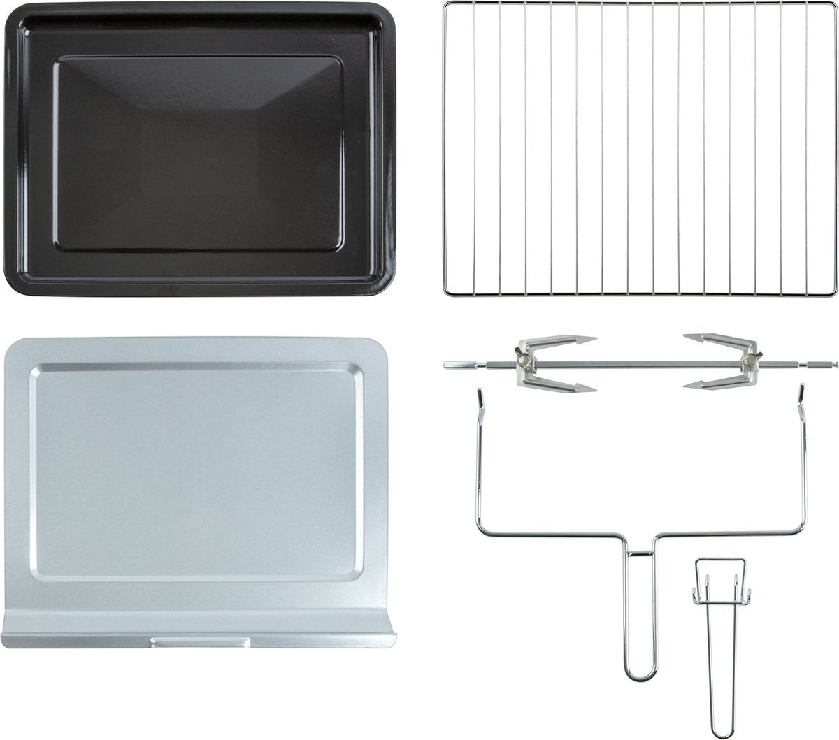 Inventum OV457B Vrijstaande Heteluchtoven 45 Liter - Met Draaispit - 5 Ovenfuncties - 100 tot 230 °C - Zwart