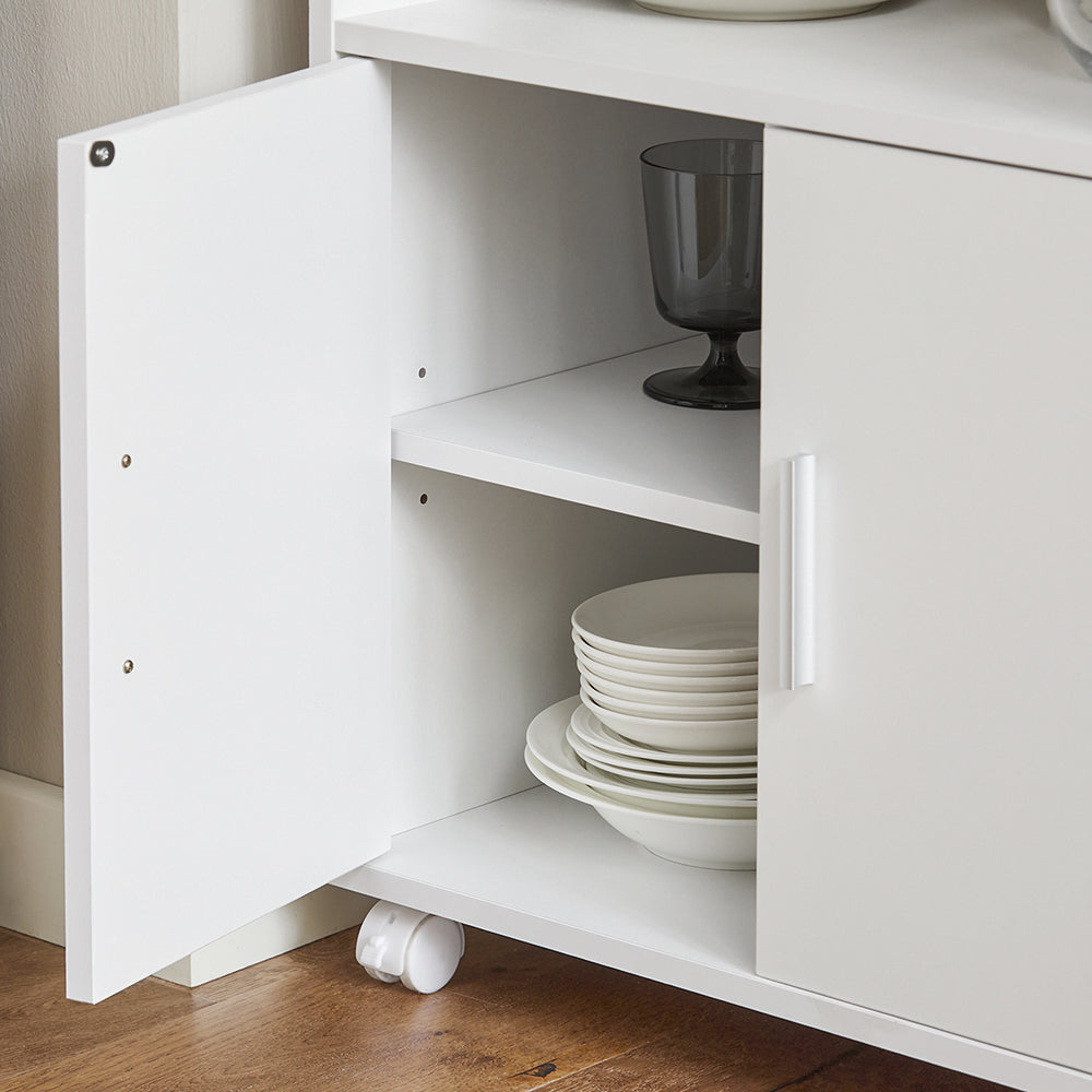 SoBuy Keukenkast op Wielen - 55x38x84 cm - Wit