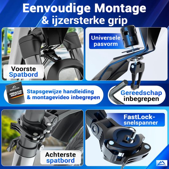 Nextcover Spatbordset - MTB - Voor & Achter - 24-29 Inch - Zwart