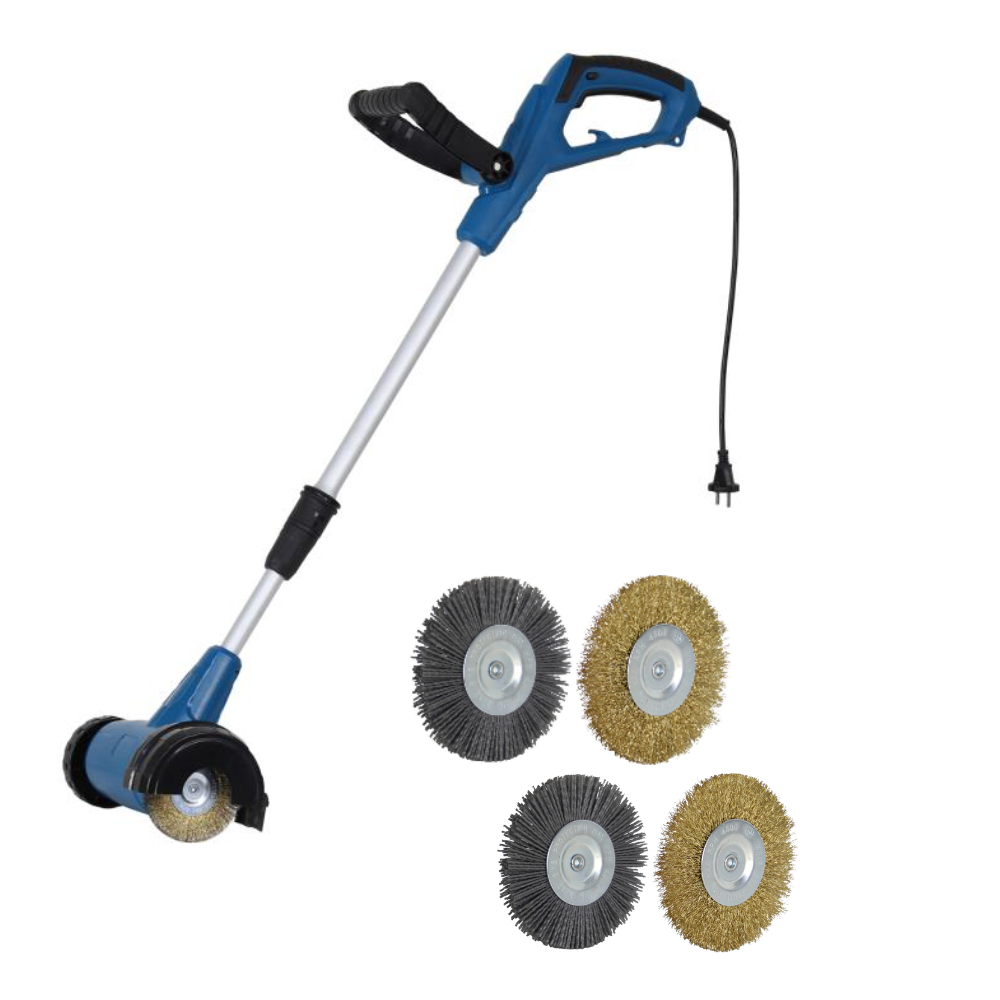 CFH Elektrische voegenborstel EFB-675 met 4 onkruidborstels Telescopische steel Blauw/Zilver