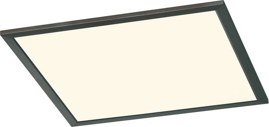 Trio leuchten - LED Plafondlamp - Plafondverlichting - 26W - Warm Wit 3000K - Dimbaar - Vierkant - Zwart - Aluminium