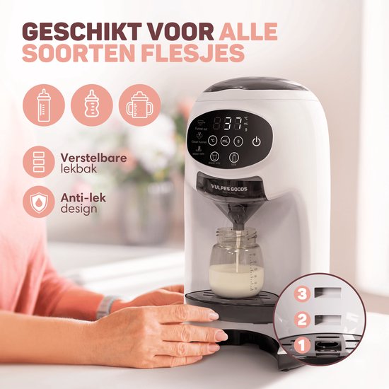 Vulpes Goods® BabyCare - Baby Fles Maker Automatisch - Baby Formula Maker PRO - Flesvoeding Apparaat - Automatische Flessenbereider - Baby Melkmachine - Incl. Schoonmaakset