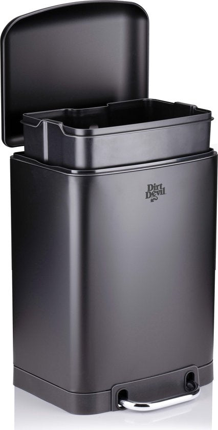 Dirt Devil Pedaalemmer 6 Liter - Prullenbak Badkamer - RVS - Zwart