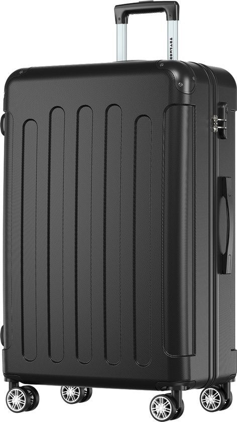 TRVLMORE Reiskoffer 110L – Hardcase ABS – 360° Wielen – Codeslot – Zwart