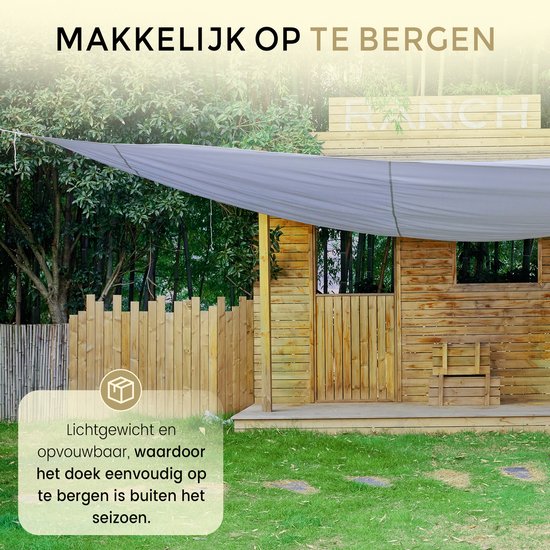 O'DADDY® Schaduwdoek 4x3m Rechthoek - Zonnezeil - Schaduwnet - Luifel Met Bevestiging Materiaal - Waterbestendig - UV30 Zonwering - Donkergrijs