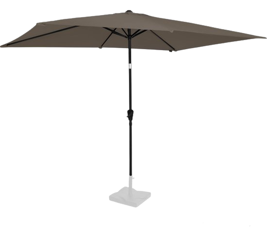 VONROC Premium Parasol Rapallo 200x300cm – Duurzame parasol - Kantelbaar – UV werend doek - Taupe – Incl. beschermhoes