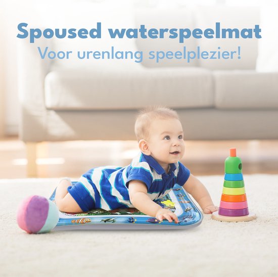 Spoused Waterspeelmat - Watermat - Speelmat baby - Speelkleed baby - Tummy Time - Luxe Geschenkdoos