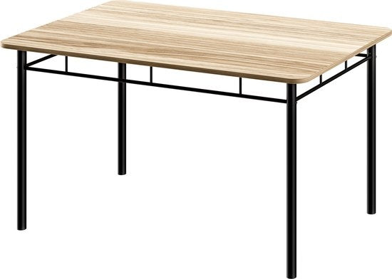 Casaria Eetkamerset Leo - 1x Eettafel 4x Stoel - Lichte Eik