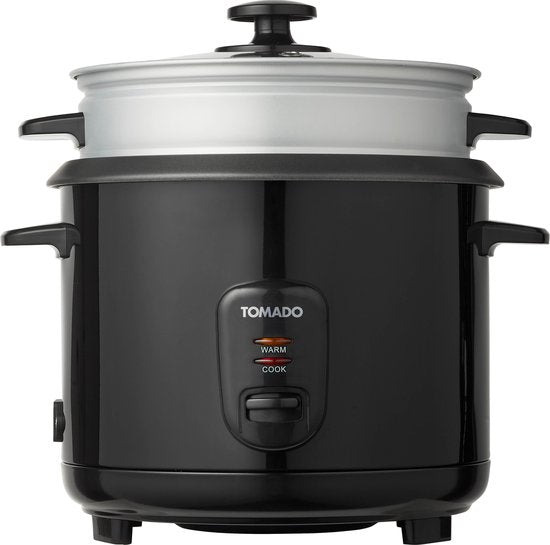 Tomado TRC1501B - Rijstkoker - Inhoud 1,5 liter - Stoommand - Warmhoudfunctie - PFAS vrij - Zwart