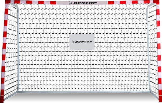 Dunlop Voetbaldoel - Inclusief 7 Grondhaken - Metaal - 300 x 200 x 110 cm - Wit/ Rood