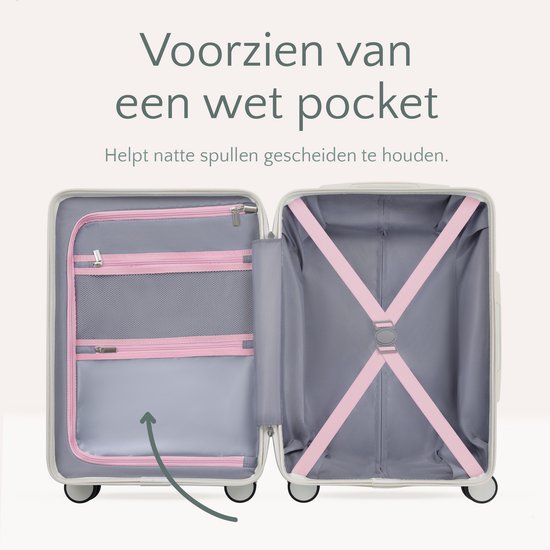 SC City Walker - Medium Reiskoffer 77L - Lichtgewicht & Sterk - 360° Spinner Wielen - Origineel TSA-slot - Inclusief Beschermhoes & Wetpouch - 66 x 45 x 26 cm - Roze