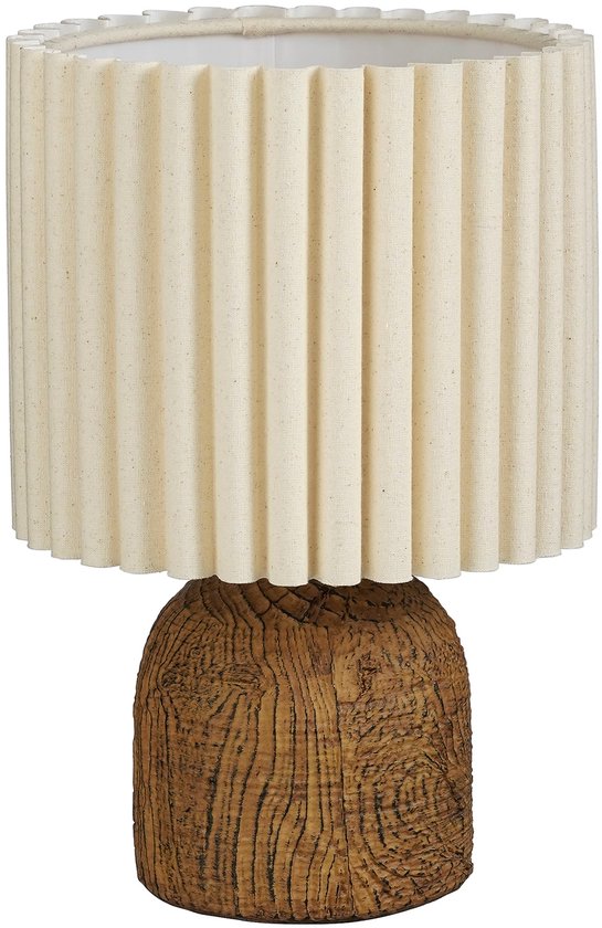 Mica Decorations Frey Tafellamp Woonkamer - Japandi Stijl - Lamp Decoratief met Lampenkap - Bureaulamp Tafellampen Woonkamer - 33 x ⌀22 cm - Bruin