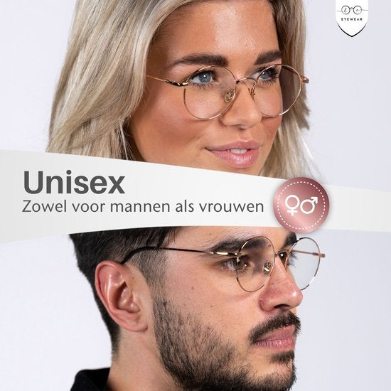 LC Eyewear Computerbril - Blauw Licht Bril - Blue Light Glasses - Beeldschermbril - Metaal - Unisex - Rose Gold