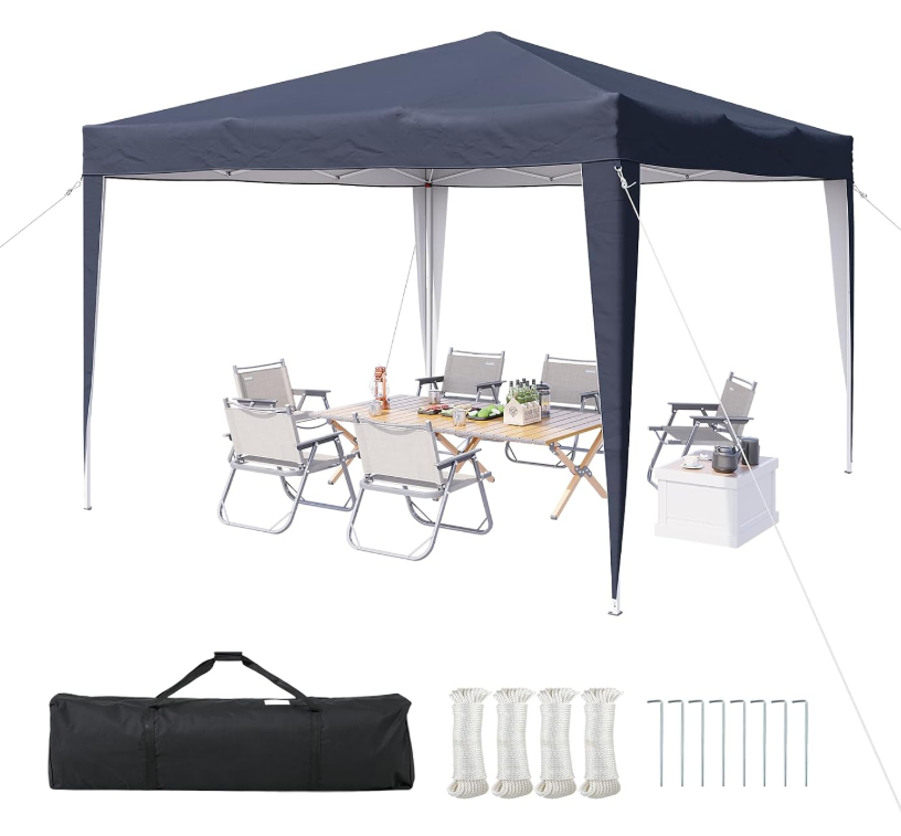 Aoxun Pop Up Gazebo Partytent - Blauw - 3 x 3 x 2,6 m - Metalen Frame, Inclusief Draagtas