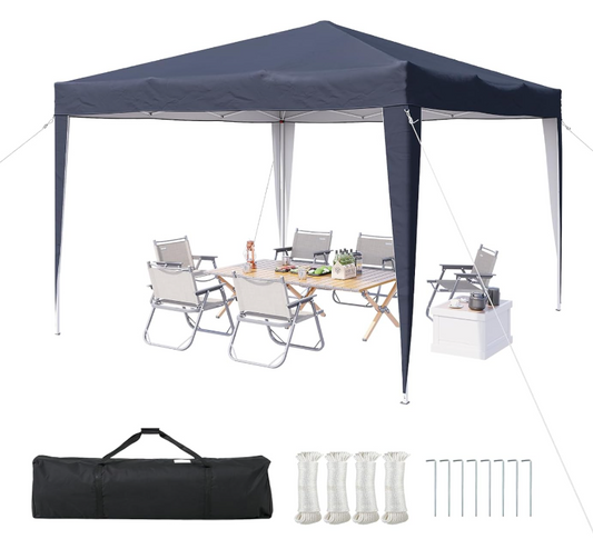Aoxun Pop Up Gazebo Partytent - Blauw - 3 x 3 x 2,6 m - Metalen Frame, Inclusief Draagtas