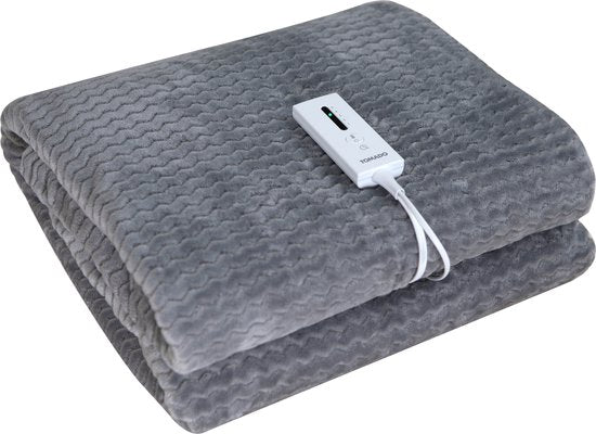 Tomado TEB1803G - Warmtedeken - Elektrische deken 1 persoons - Omslagdeken - Elektrische knuffeldeken - Superzachte fleece stof - 180 x 130 cm