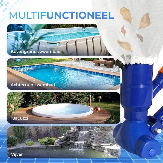 AyeTools Zwembad stofzuiger - Inclusief Schepnet - Blauw