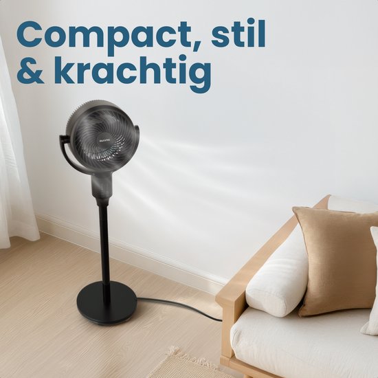 Auronic Statiefventilator - Staande Ventilator - Luchtkoeler - Vloer en tafelventilator - Omni - 3 Snelheden - Stille Ventilator - Fan - Met Afstandsbediening - Zwart