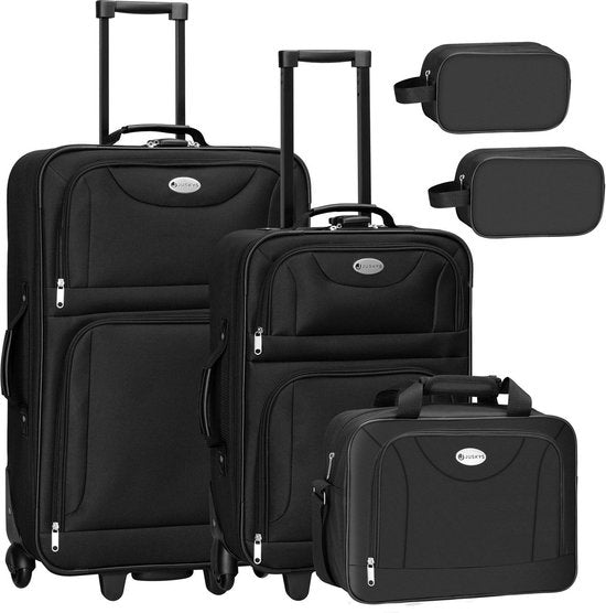 Juskys Trolley Reiskofferset / Kofferset Athen - 5-delig - Zwart