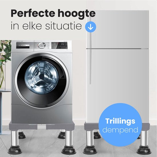 LUFT Wasmachine Verhoger - Wasmachine Opbouwmeubel - Wasmachine Sokkel - Kast - Geschikt voor Droger, Koelkast, Vaatwasser en Vriezer - Voor Bosch, Samsung, Miele, AEG, LG, Haier - Verstelbaar
