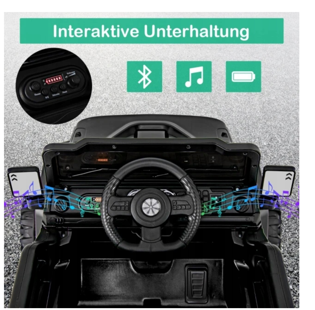Coast Elektrische Kinderauto Zwart – SUV met Afstandsbediening en LED-Verlichting – 99 x 62 x 62 cm