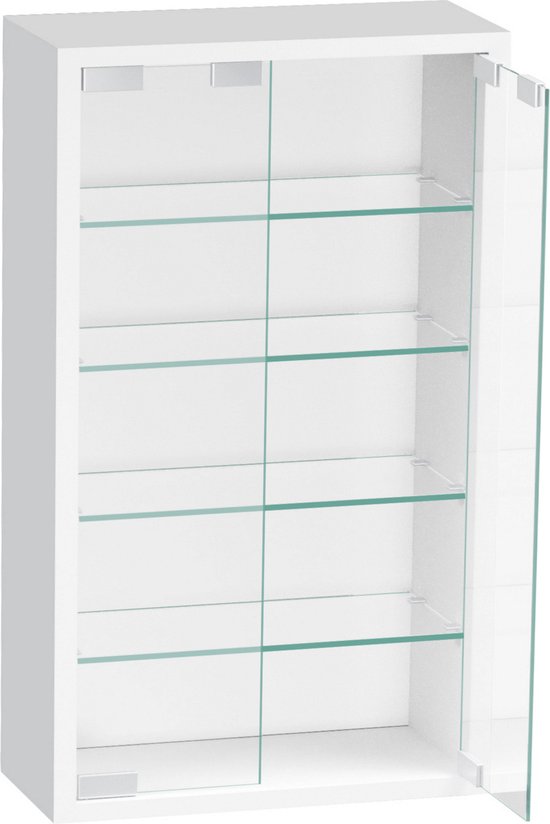 VDD Vitrinekast - Hangende Wandvitrine - Stofvrij - 40x60x12 cm - Wit
