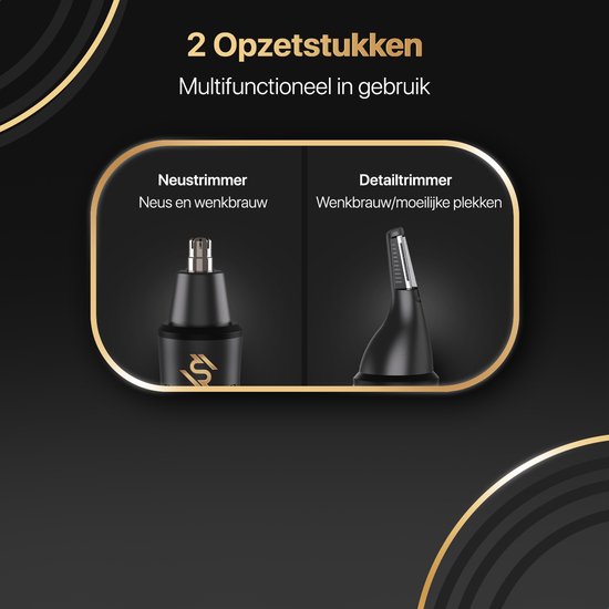 Wellshave 2 in 1 Neustrimmer Premium - Wenkbrauw en Oorhaar trimmer - Neushaartrimmer voor mannen - Wenkbrauw Trimmer