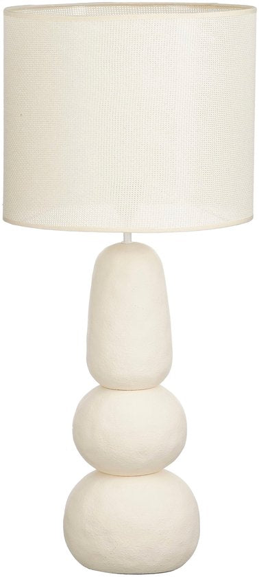 Mica Decorations Menko Tafellamp Woonkamer - Lamp Decoratief met Lampenkap - Bureaulamp Tafellampen Woonkamer - 84 x ⌀38 cm - 60W E27 IP20 - Cream