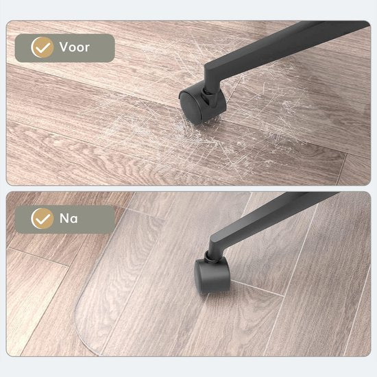 Vloerbeschermer bureaustoel mat – PVC – Geluiddempend – Voor harde vloeren – 120 x 90 cm – Transparant