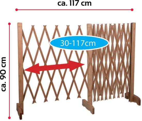 Maxxpro Hondenhek - Uittrekbaar tot 117cm - voor Trap of Deuropening - Hout