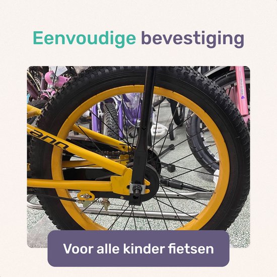 Duwstang voor kinderfiets - Universeel - Zwart - Fietstrainer - Fietsbeugel - Geschikt voor loopfiets, driewieler en peuterfiets