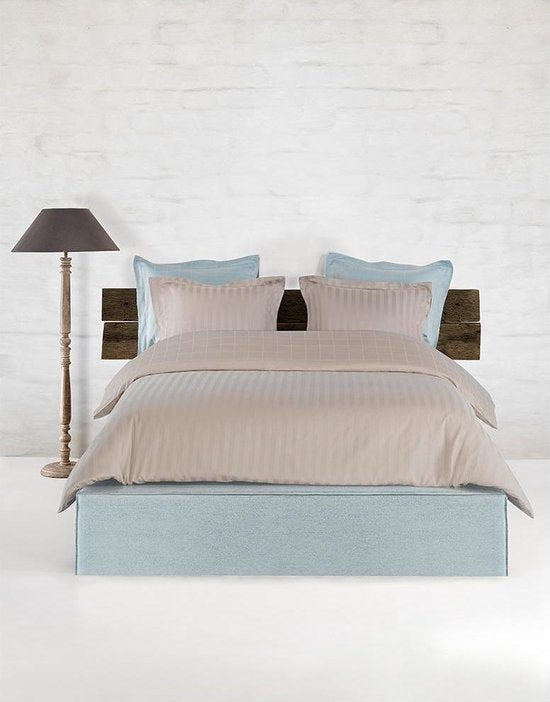 De Witte Lietaer Dekbedovertrek Katoen Satijn Zygo - Lits Jumeaux - 240 x 220 cm - Taupe