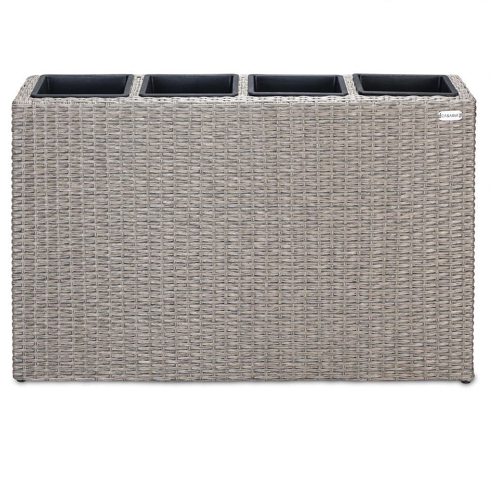 Casaria Polyrattan bloembak crème 95x27x60cm
