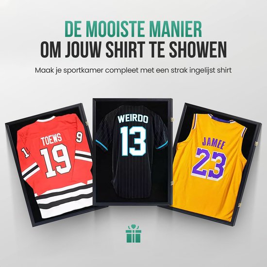 Avalo Wissellijst 80x60 cm Zwart - Diepe Fotolijst Box Frame - Geschikt voor Voetbal Shirt Inlijsten - Openklapbaar