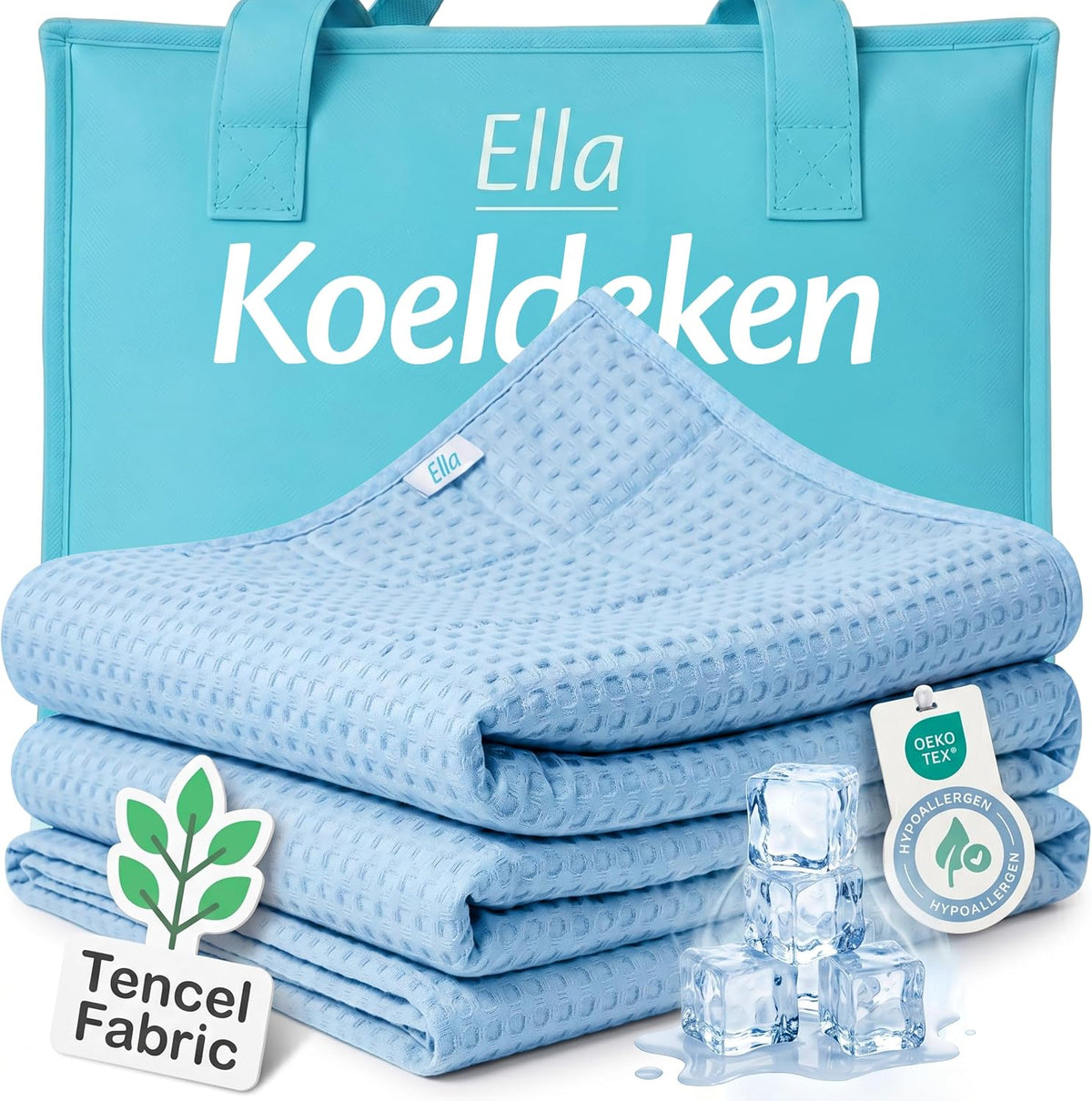 ELLA Koeldeken Tencel – 135x200 cm – Ademende Zomerdeken – OEKO-TEX – Hemelsblauw