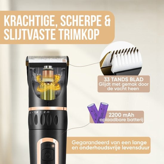 Strex Hondentondeuse / Dieren Tondeuse Extra Stil - Draadloos - 5 Standen - Hondentrimmer Voor Alle Vachten - Ook Voor Katten