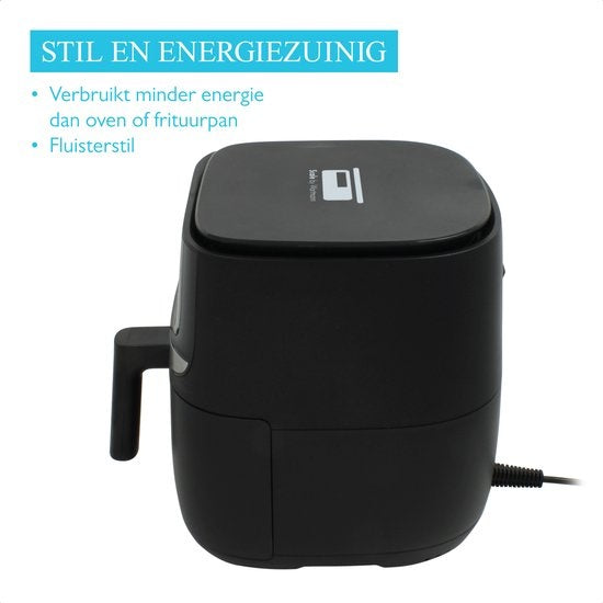 Wartmann WM 2203AF, Keramische Airfryer / heteluchtfriteuse, 5,7 liter, weegschaalfunctie, PFAS-vrij, zwart