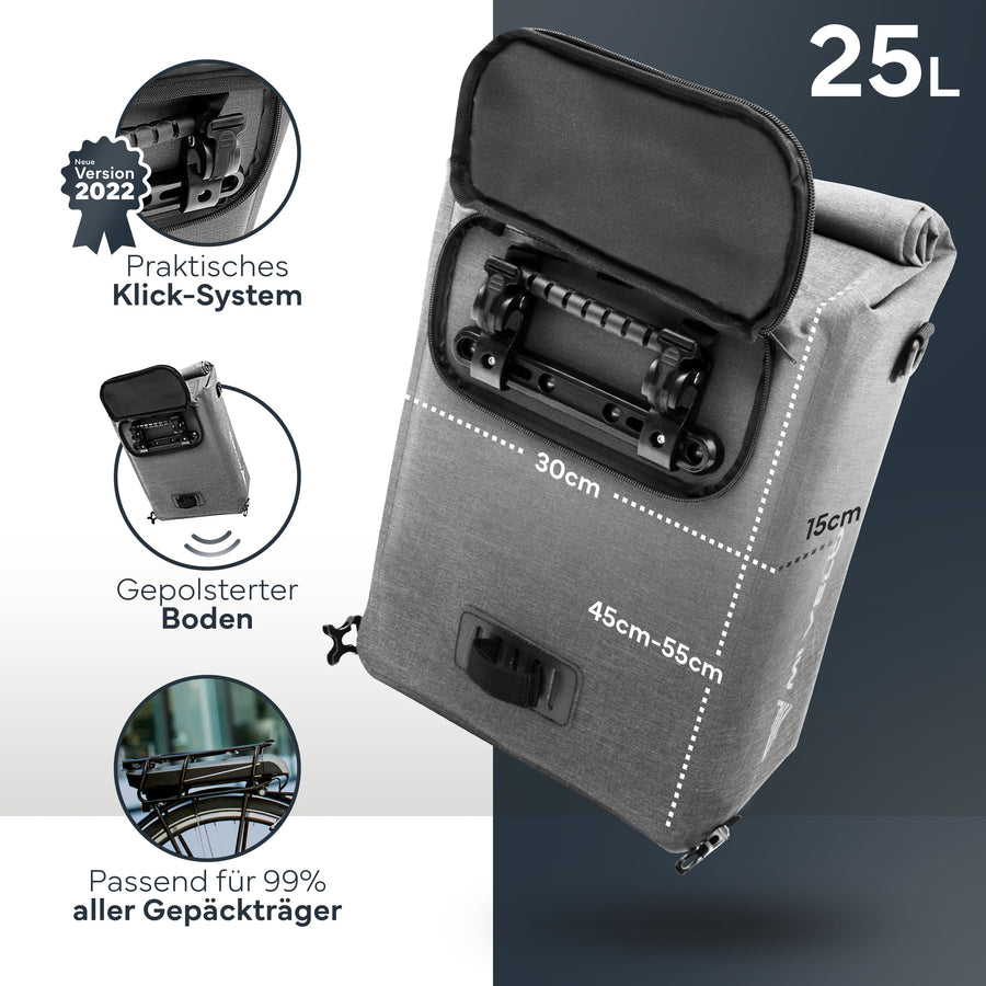 MIVELO 3-in-1 Fietstas & Rugzak – Waterdicht – 25L – Inclusief Laptopvak – Vollreflektierend