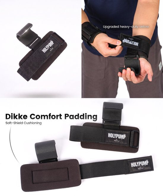ProTrue® Lifting Hooks Lifting Straps - Deadlift Straps - Power Grips - Wrist Wraps voor Fitness, Bodybuilding, Crossfit, Calisthenics, Turnen & Krachttraining