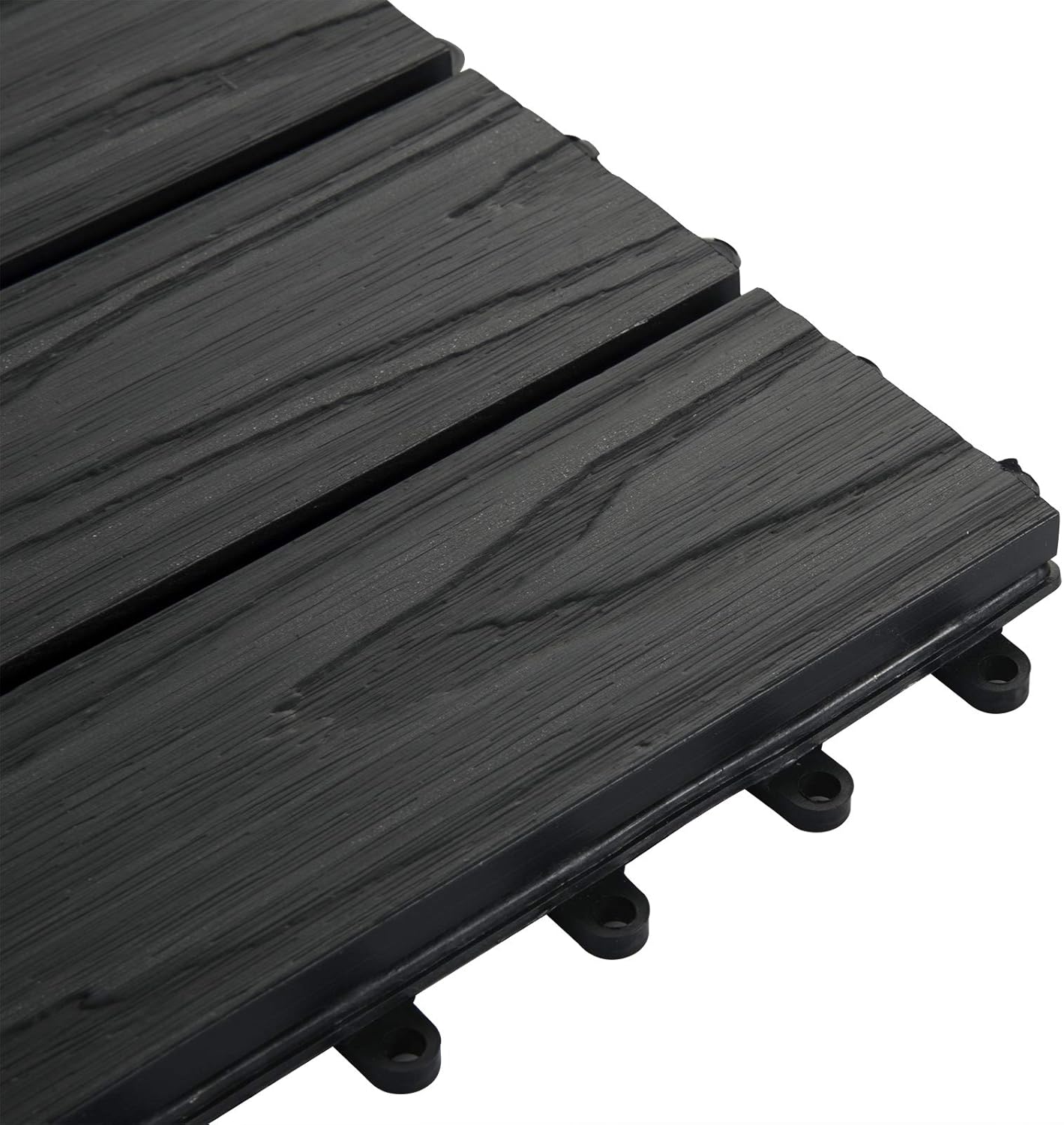 Woltu WPC Terrastegels 30x30 cm - Antraciet - Kliksysteem - 22 Stuks (2 m²)