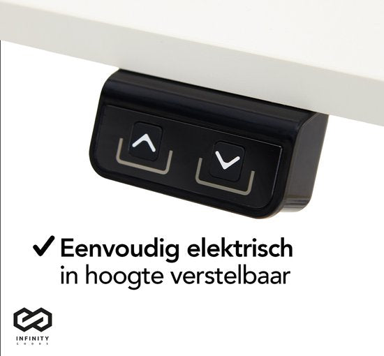 Infinity Goods Zit Sta Bureau - Elektrisch Verstelbaar In Hoogte - 120 x 60 CM - Wit